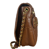Chanel Brown Quilted Leather Flap Chain Messenger Bag