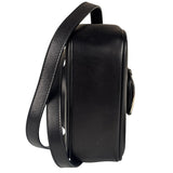 Ferragamo Black Leather Flap Mini Shoulder Bag