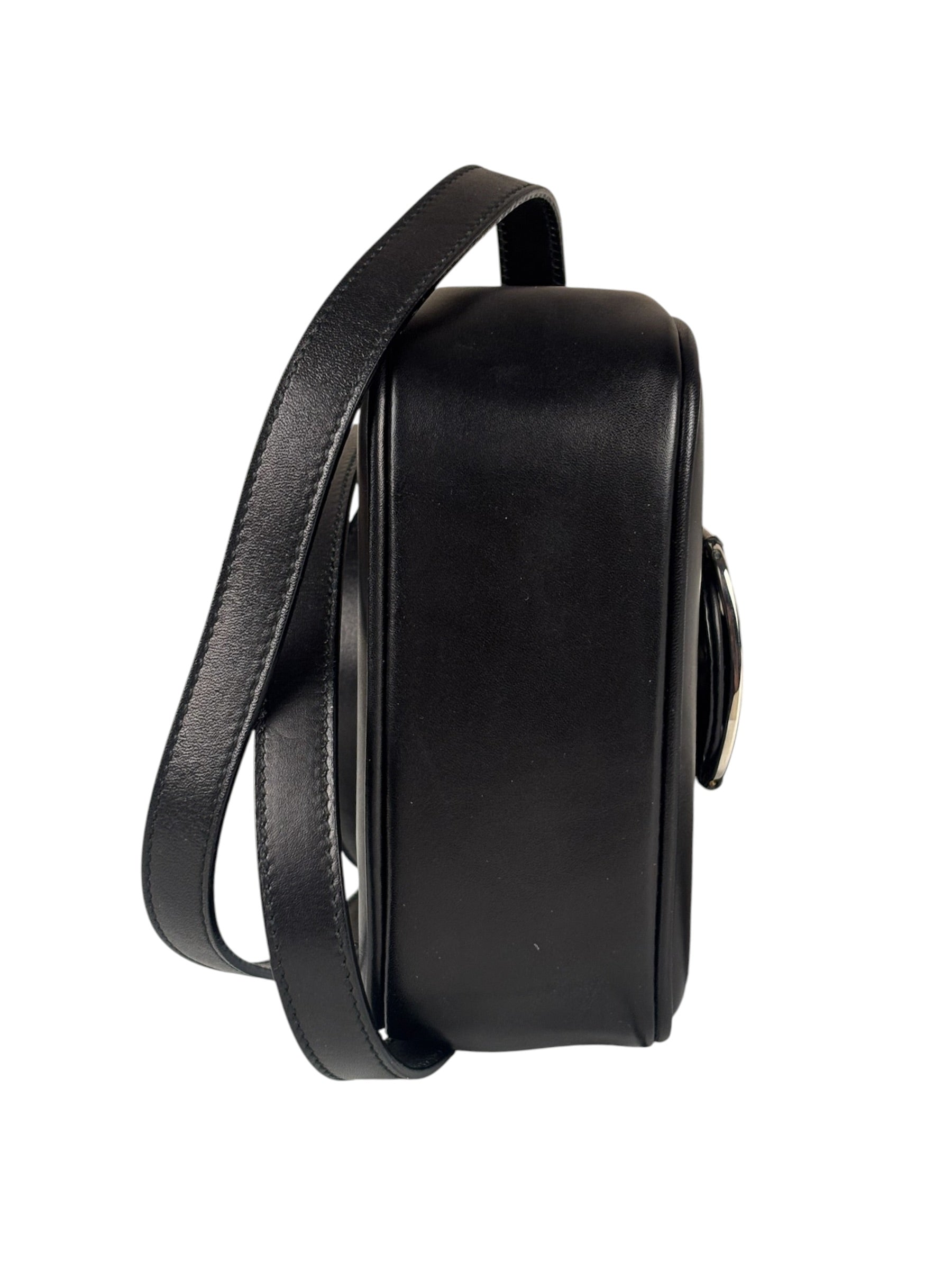 Ferragamo Black Leather Flap Mini Shoulder Bag