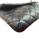 Chanel Black Caviar Quilted Flap Clutch Bag 2019