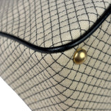 Chanel Beige/Black Leather Trim Diamond-Quilted Shoulder Bag 2002
