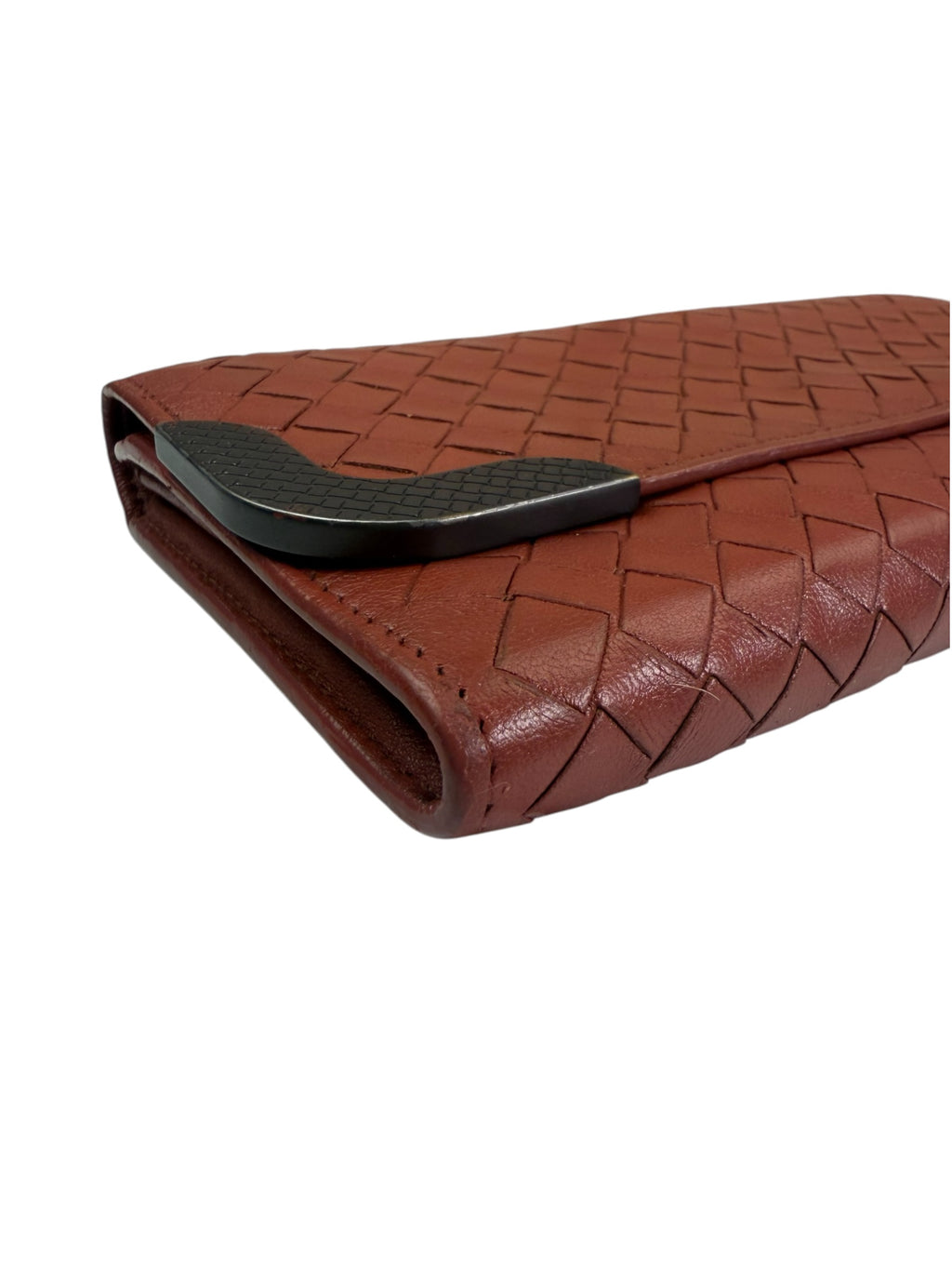 Bottega Veneta Clay Red Intrecciato Continental Long Wallet