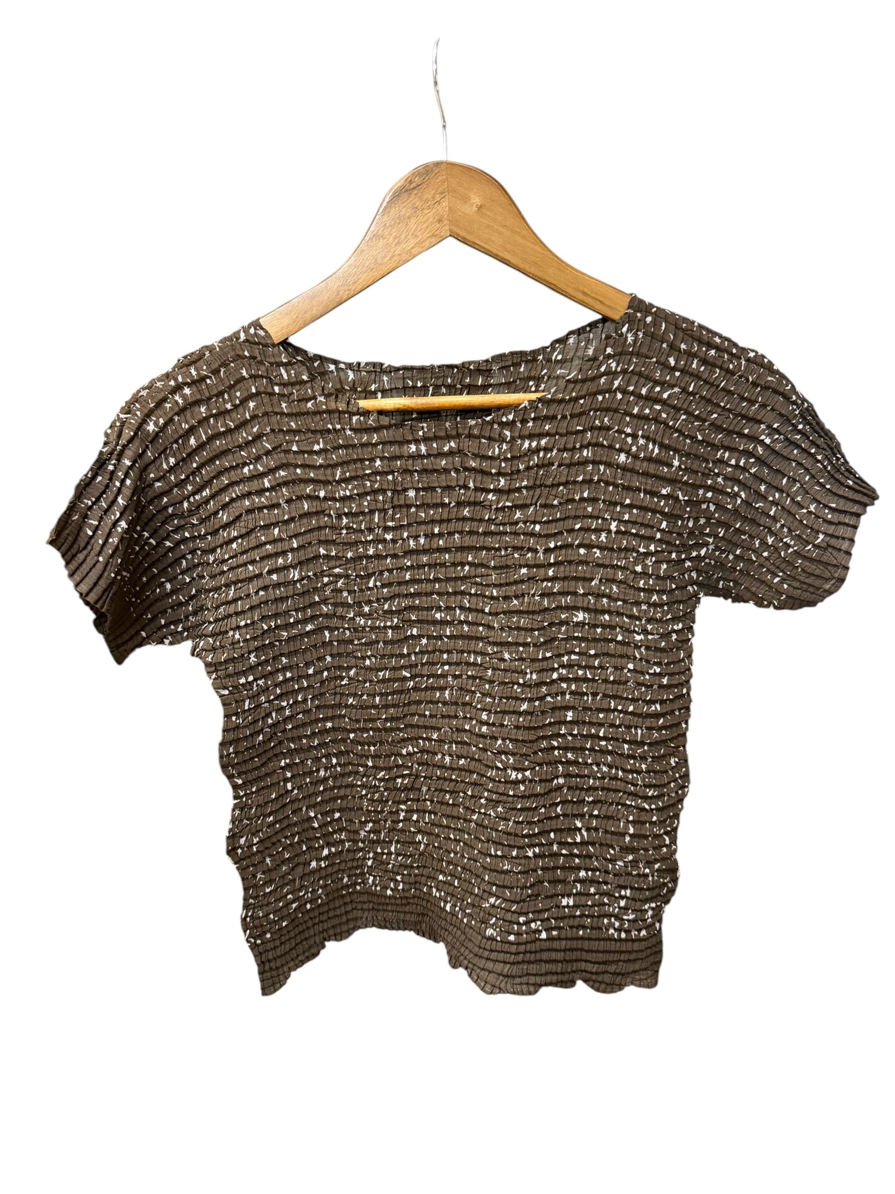 Issey Mayake Brown/Lilac Scrunched T-Shirt