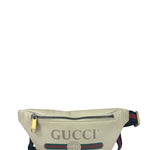 Gucci Cream Leather Print Belt Bag