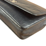 Chanel Black Leather Camellia Embossed Chain Wallet 2012