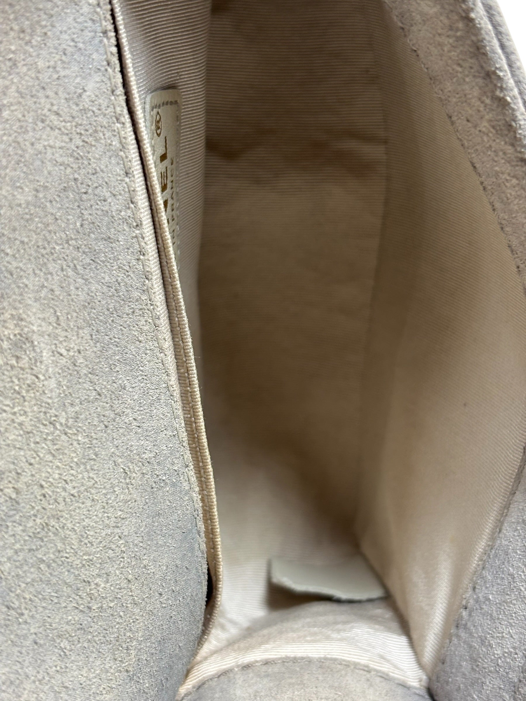 Chanel Grey Suede Beaded Pearl/Bead Boy Flap 2014