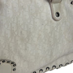 Christian Dior Cream Leather Braided Ethnic Shoulder Bag