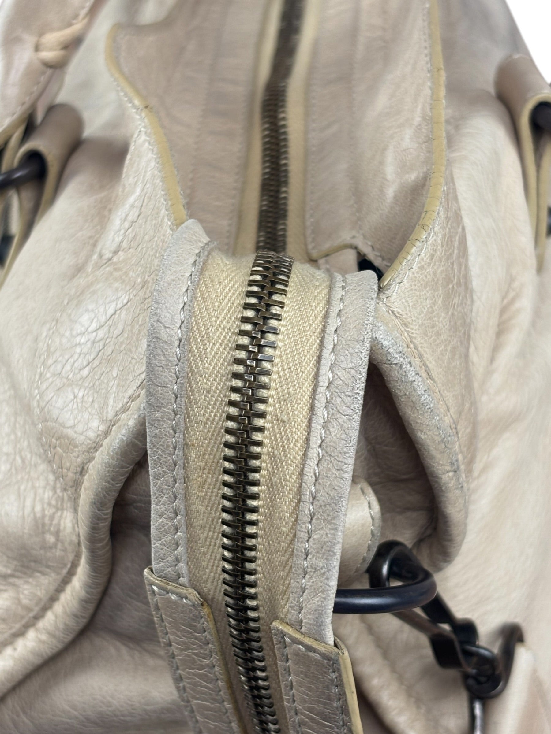 Balenciaga Vintage Almond Beige Leather Small City Two-Way Bag