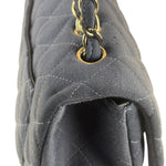 Chanel Blue Jersey Classic Flap Shoulder Bag 2009