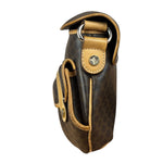 Celine Vintage Leather Macadam Double Pocket Shoulder Bag