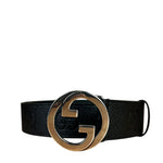 Gucci Black Monogram GG Belt