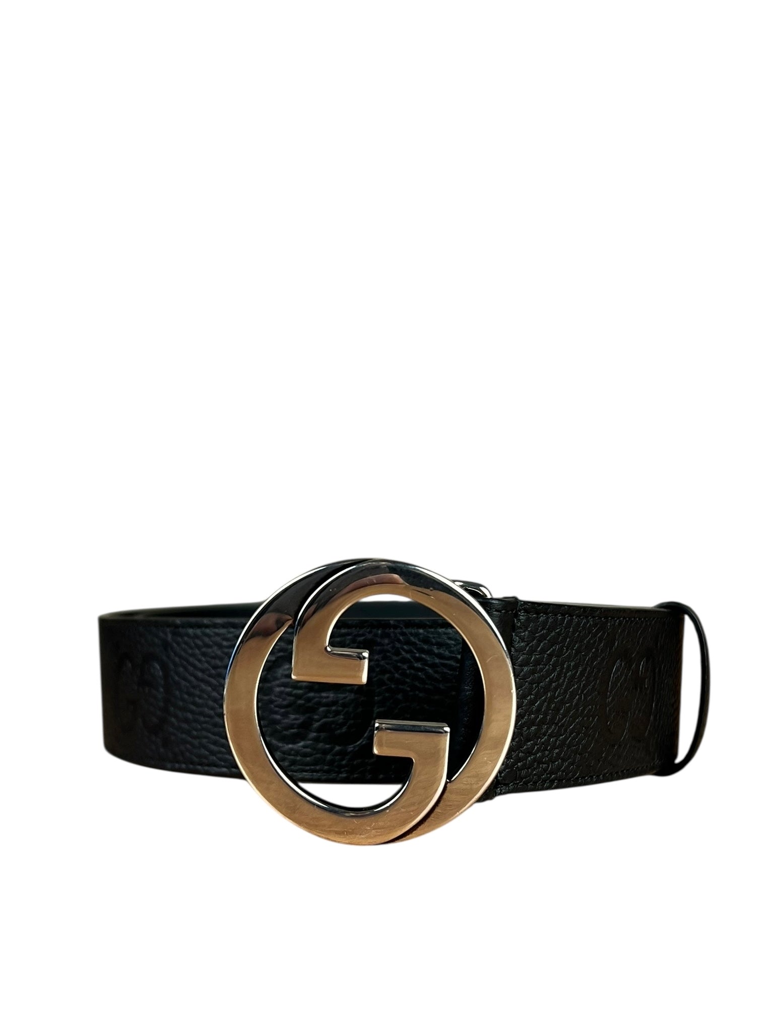 Gucci Black Monogram GG Belt