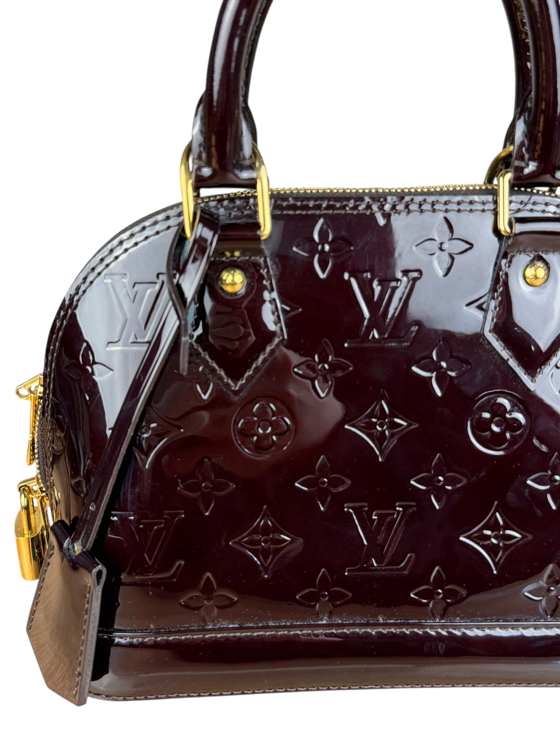 Louis Vuitton Monogram Vernis Alma BB Amarante 2Way Bag