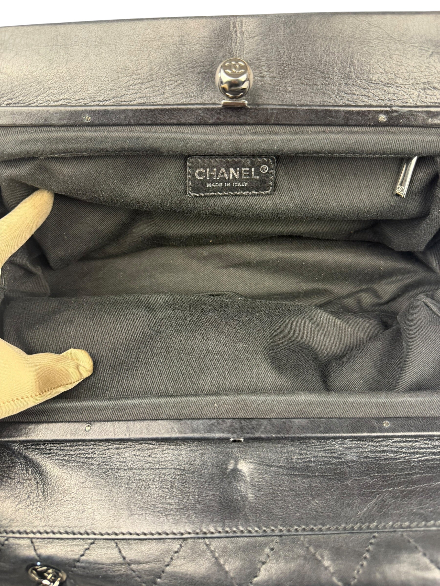 Chanel Black Calfskin Ritz Flap Bag 2007