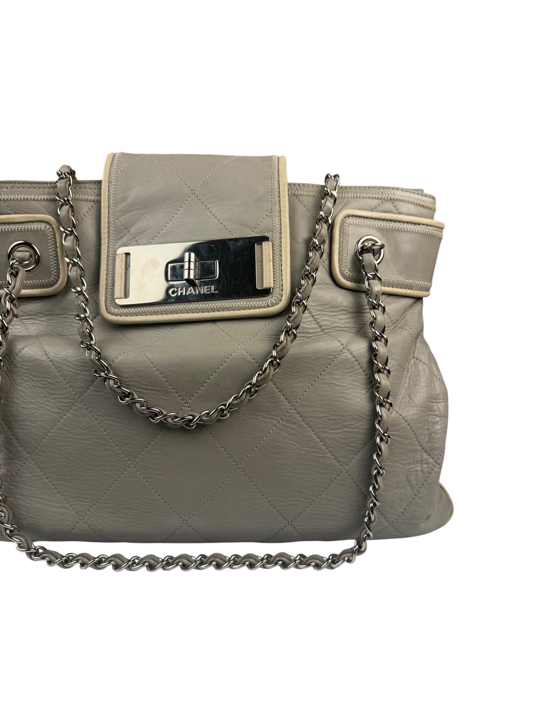 Chanel Grey Reissue Quilted Tote Bag 2013