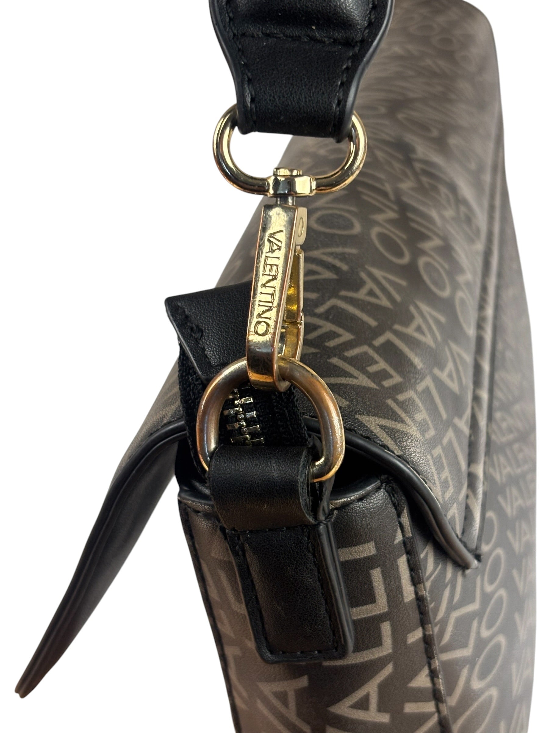 Valentino Black Leather Mario Spa Flap Bag