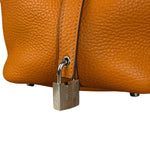 Hermes Orange Clemence Leather Picotin Lock 18 Handbag 2024