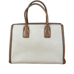 Miu Miu Beige/Brown Bicolor Leather Madras Handbag