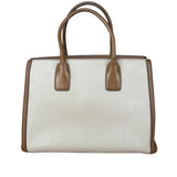 Miu Miu Beige/Brown Bicolor Leather Madras Handbag