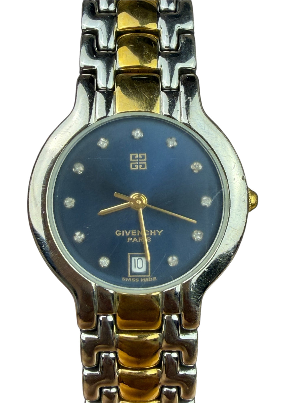 Givenchy Blue Dot Dial-Tone Date-Adjust Watch
