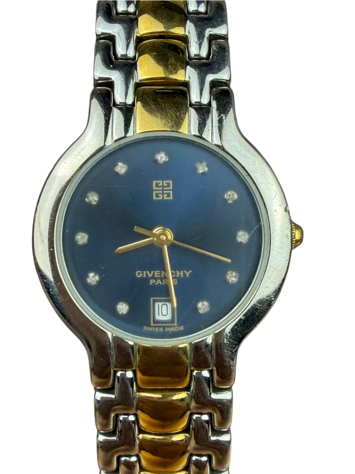 Givenchy Blue Dot Dial-Tone Date-Adjust Watch