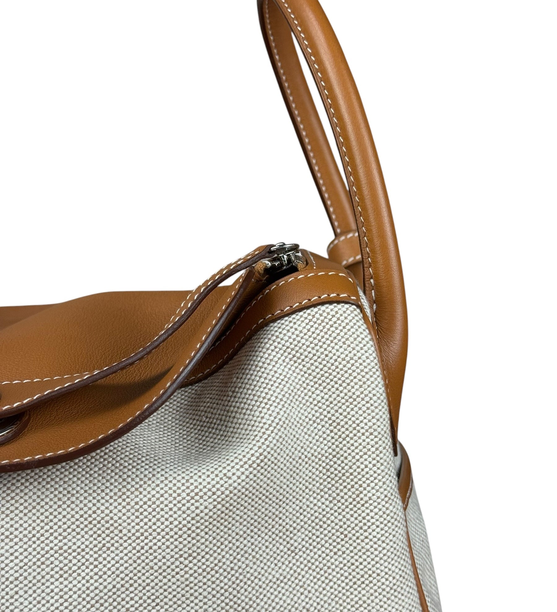 Hermes Toile Swift Canvas/Leather Lindy 30 Beige/Brown 2007