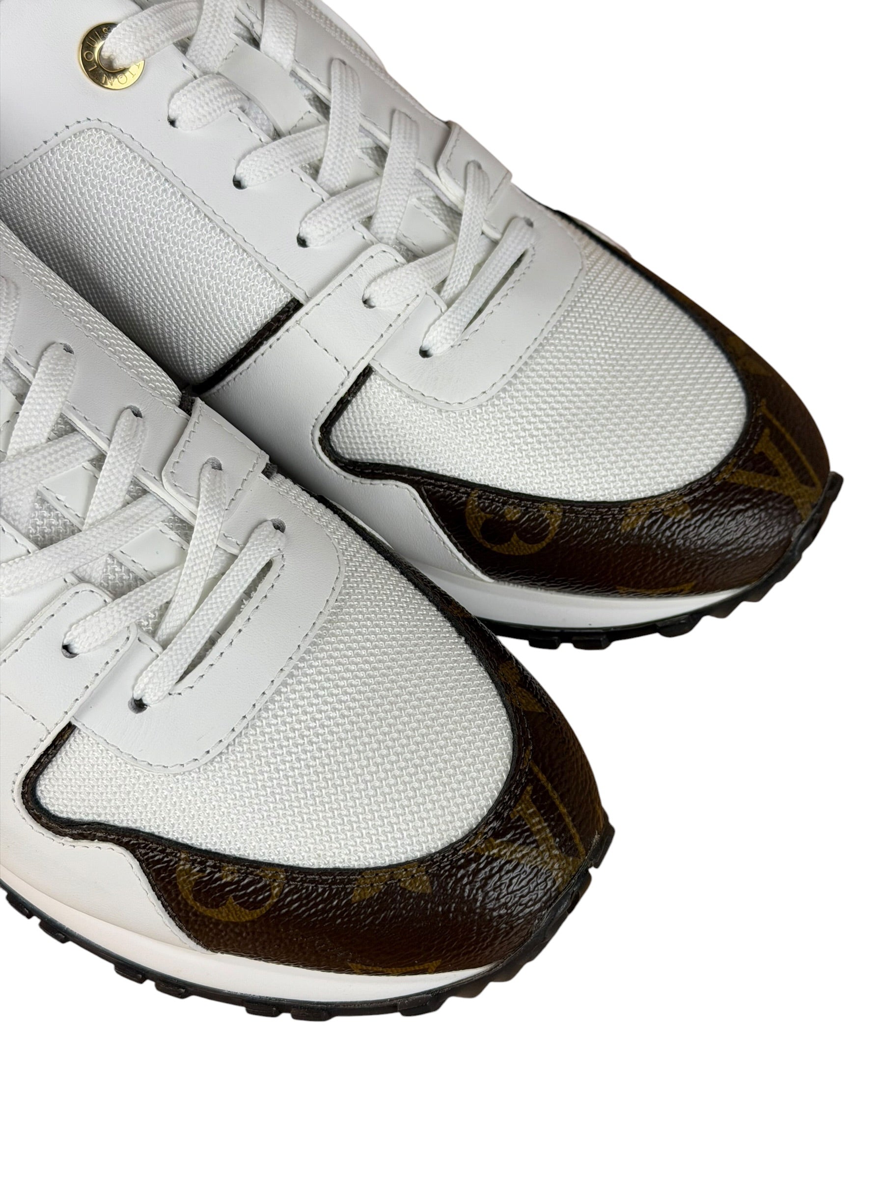 Louis Vuitton White/Brown Run Away Sneakers