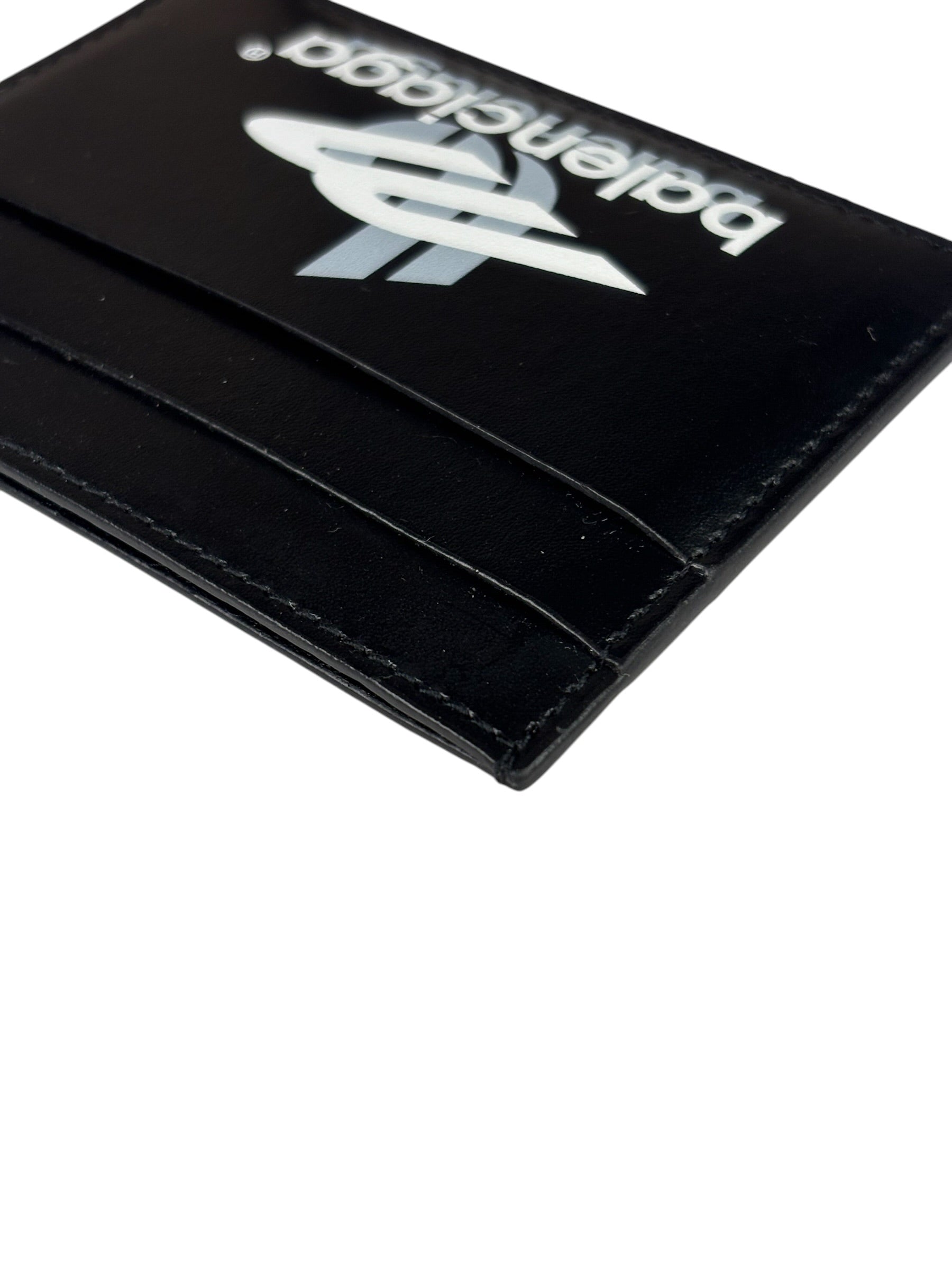 Balenciaga Black Leather Logo Card Holder