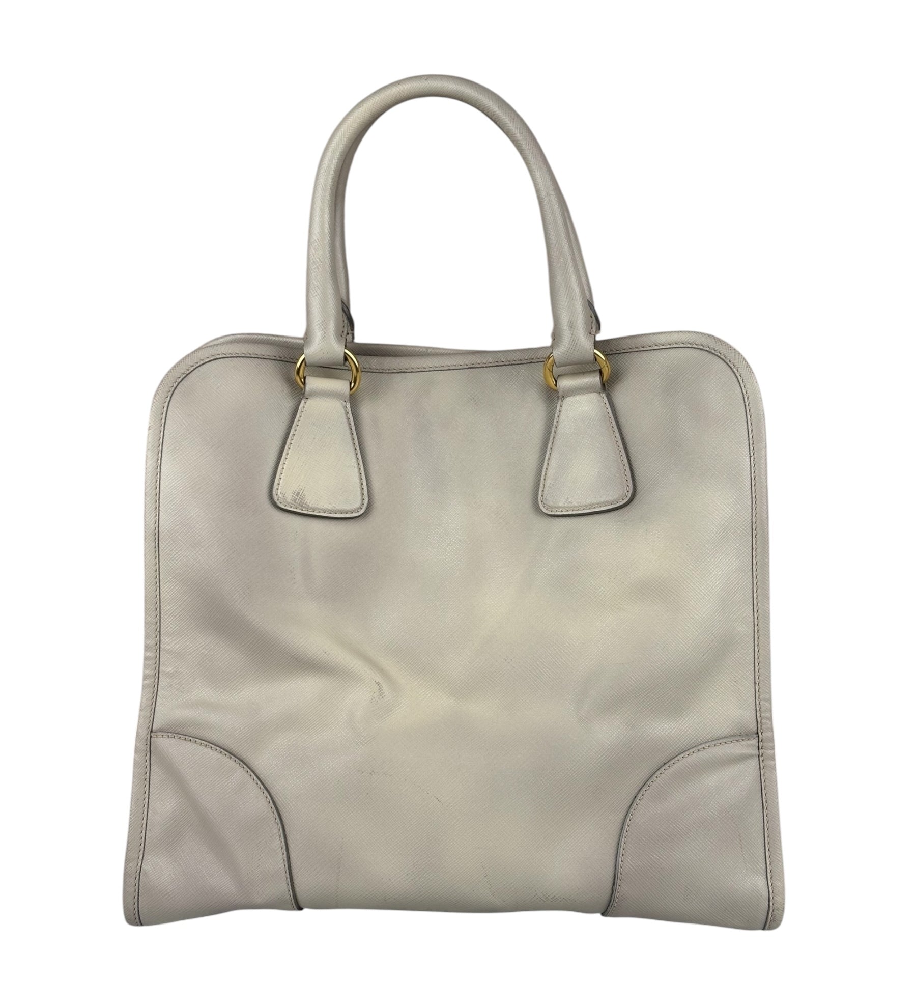 Prada Saffiano Lux Leather Grey 2Way Shopping Bag