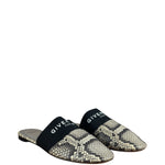 Givenchy Bedford Python-Embossed Leather Flat Mules