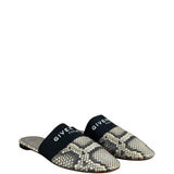 Givenchy Bedford Python-Embossed Leather Flat Mules