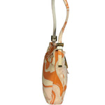 Fendi Orange Leather Trim/Satin Swirl Print Mini Baguette