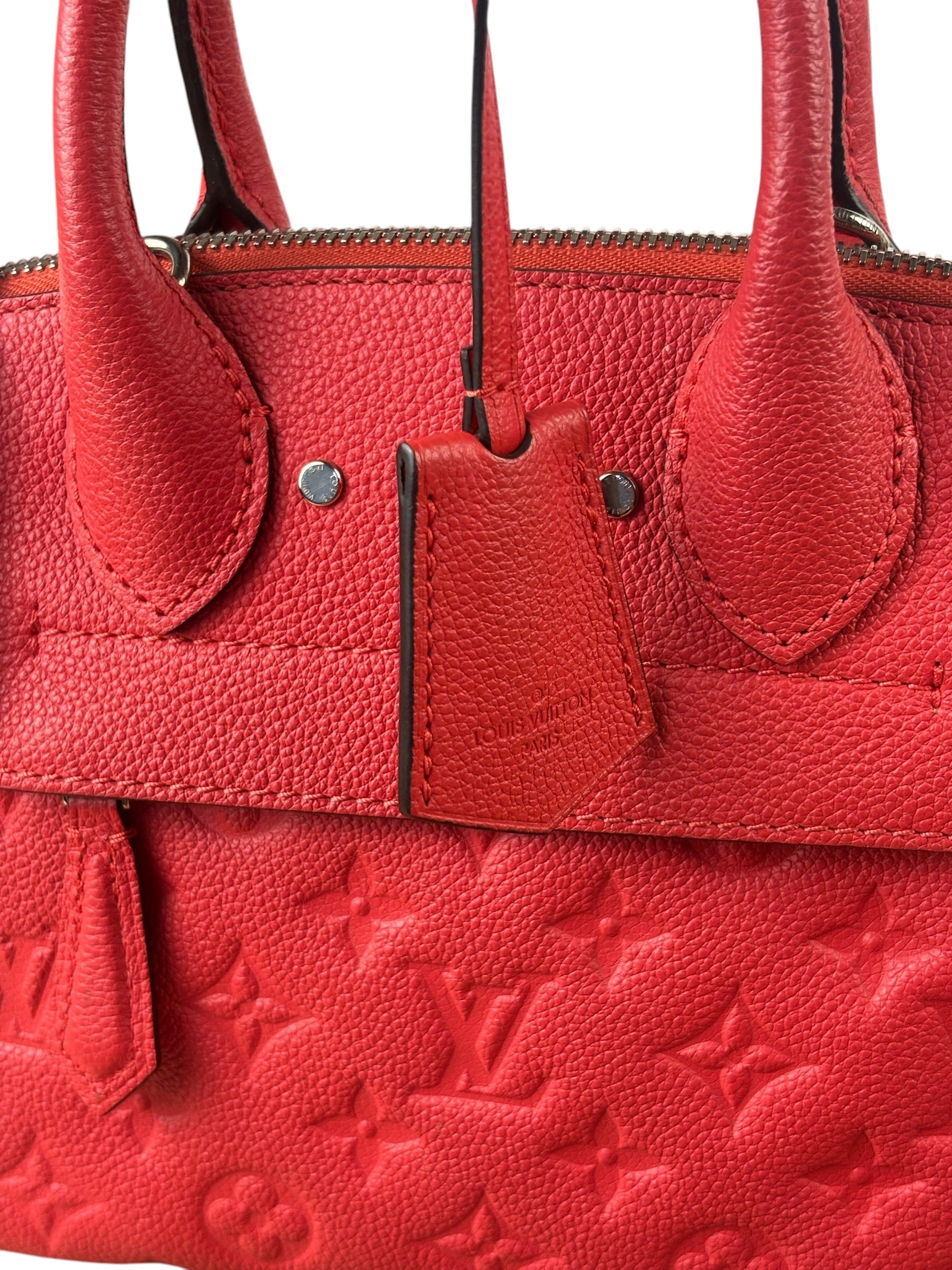 Louis Vuitton Red Monogram Empreinte Mini Pont-Neuf Two-Way Tote