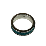 Gucci SS Silver & Turquoise Enamel Band Ring