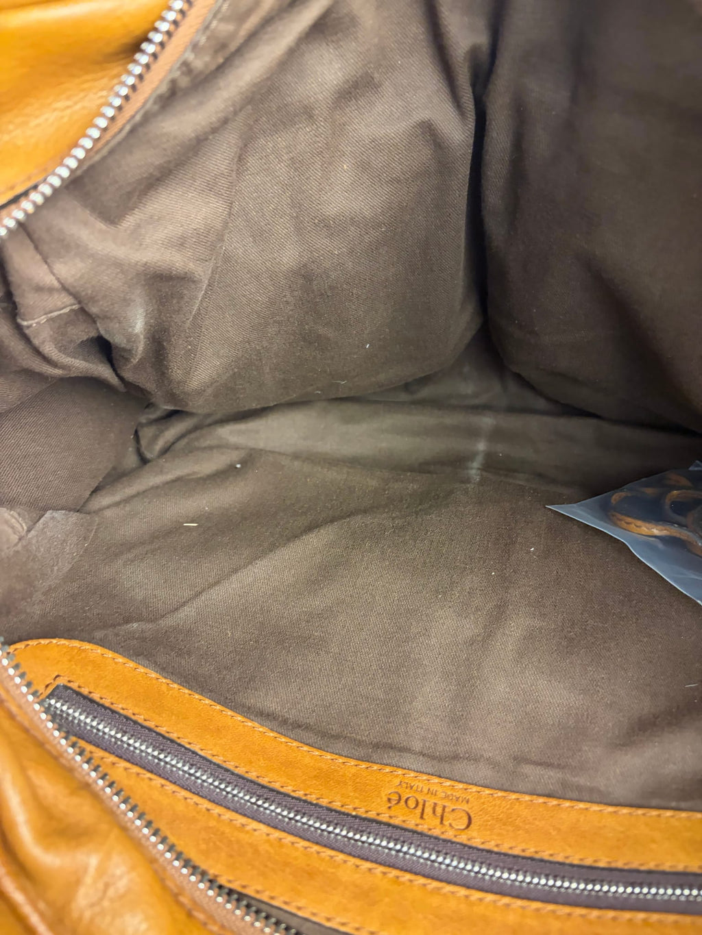 Chloe Brown Leather Pocket Paddington Large Handbag