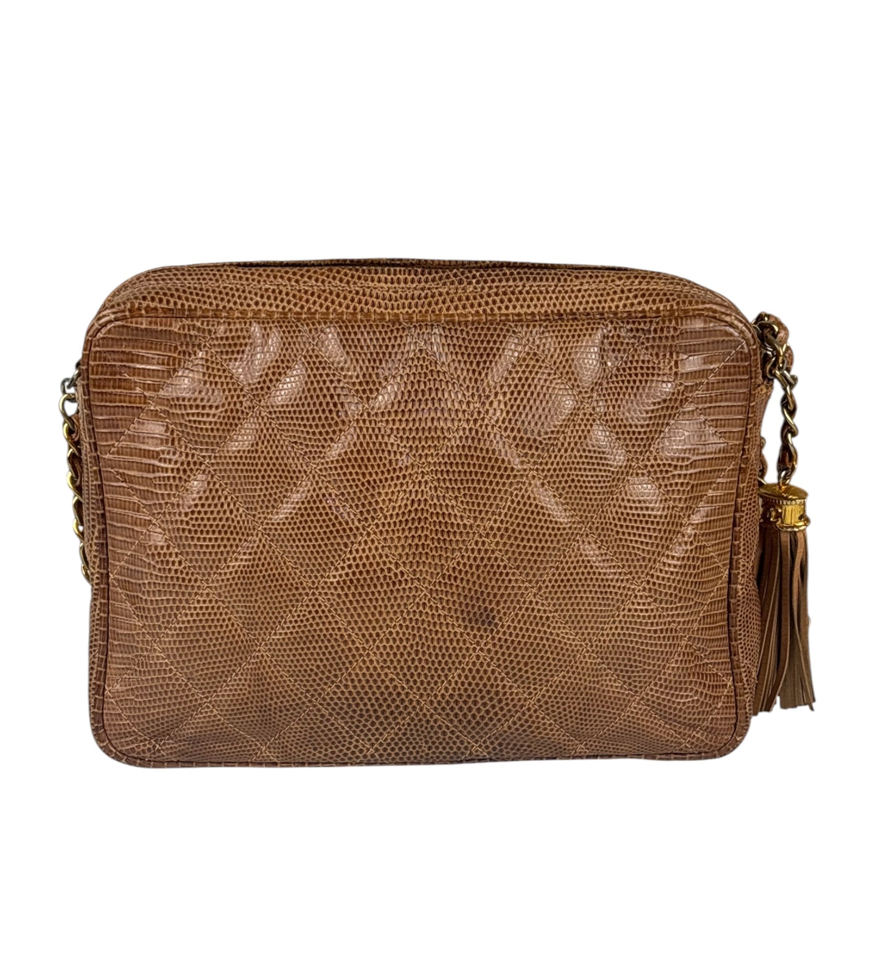 Chanel Vintage Leather Lizard Tassel Camera Case - 1987