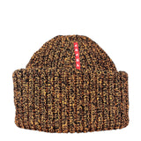 Prada Knit Polyester Black/Orange Beanie