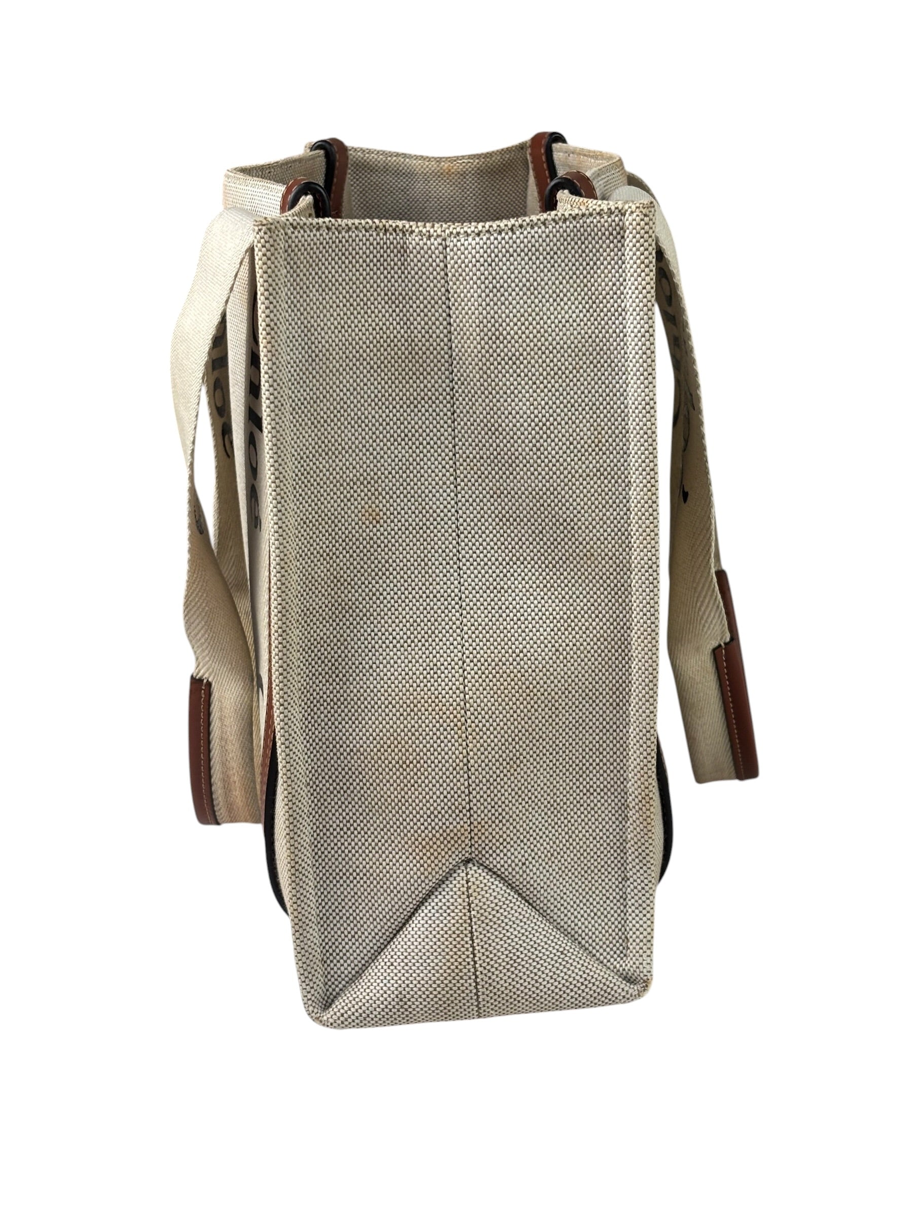 Chloé Canvas Beige/Brown Medium Woody Tote