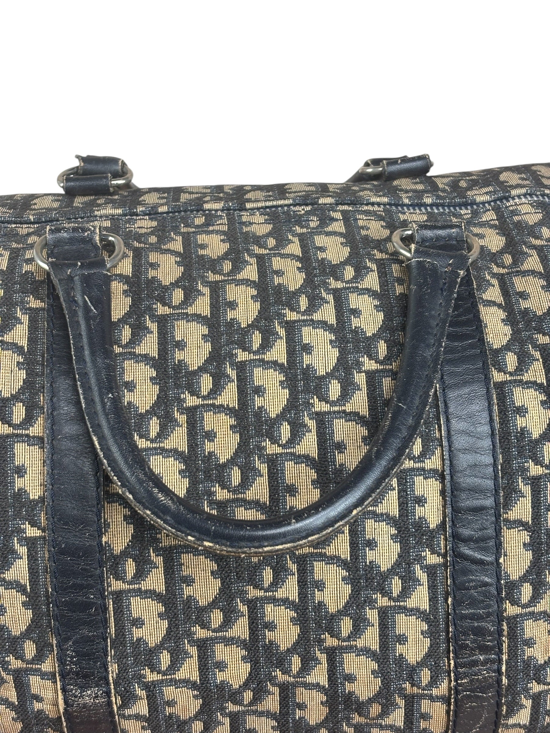 Christian Dior Vintage Navy Blue Trotter Boston Bag