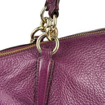 Coach Purple Pebbled Leather Small Kelsey Satchel Two-Way Bag