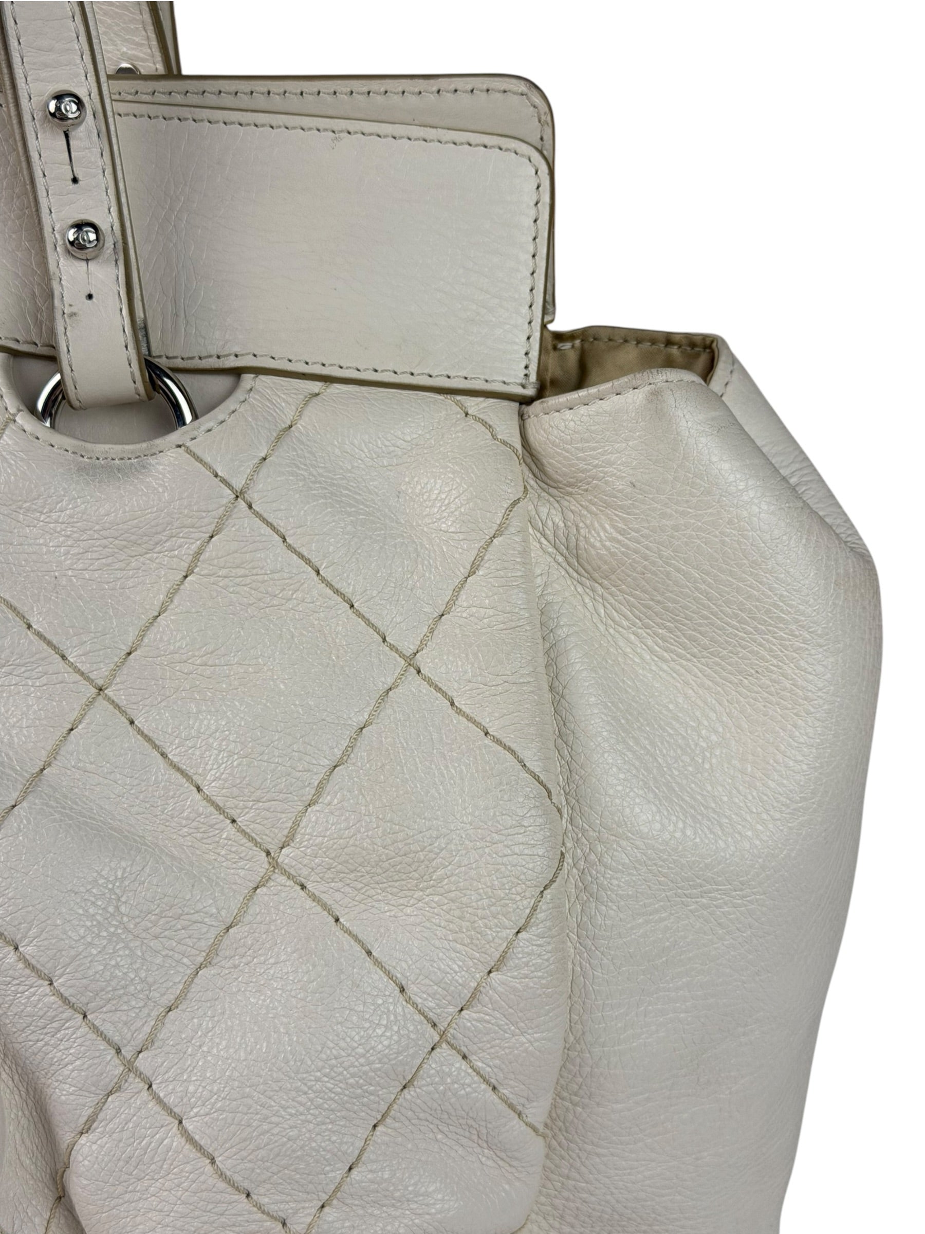 Chanel Beige Quilted Leather Tote 2009
