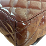 Chanel Burgundy Patent Leather Double Flap Maxi Jumbo Shoulder Bag
