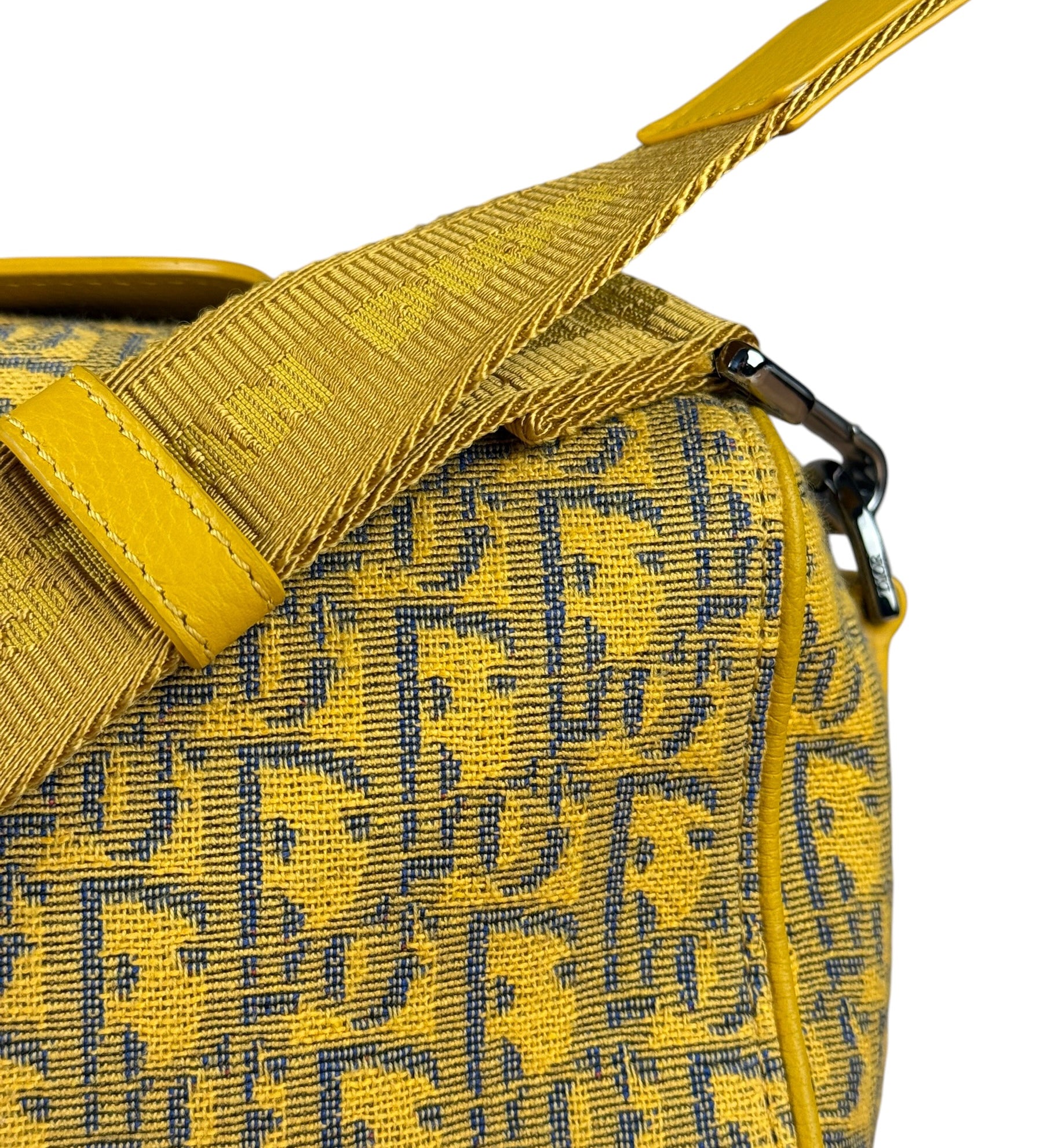 Christian Dior Yellow Oblique Canvas Lingot 22 Shoulder Bag