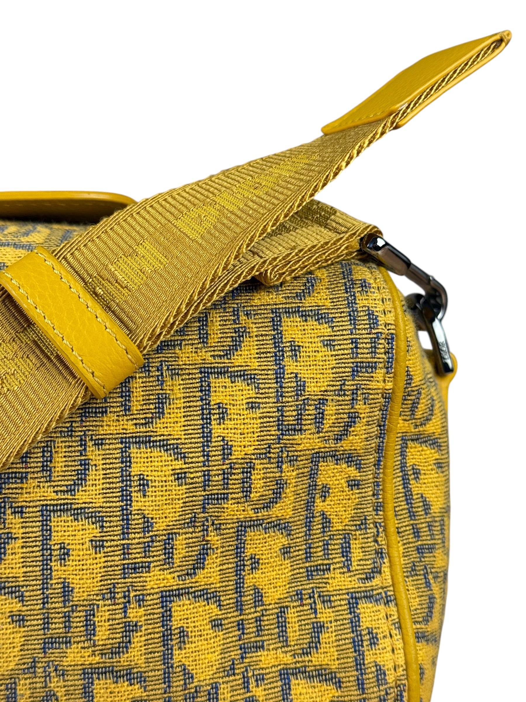 Christian Dior Yellow Oblique Canvas Lingot 22 Shoulder Bag