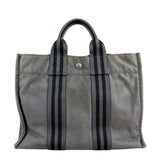 Hermes Grey Canvas Fourre Tout PM