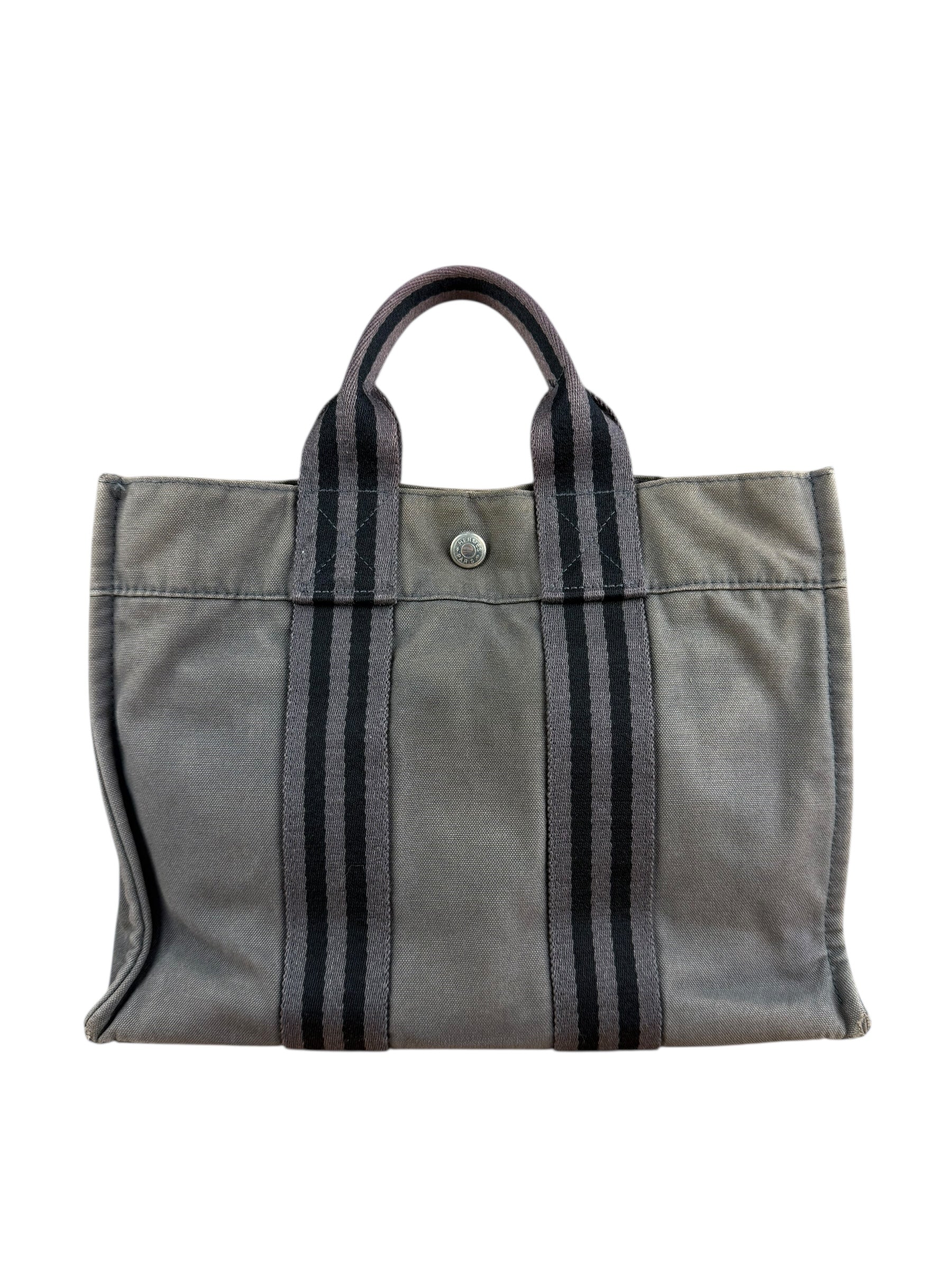 Hermes Grey Canvas Fourre Tout PM