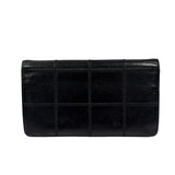 Chanel Black Caviar Chocolate Bar Bi-Fold Long Wallet 2005