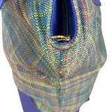 Vivienne Westwood Blue/Green Woven Plaid Saturn Shoulder Bag