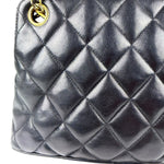 Chanel Vintage Black Quilted Leather Shoulder Bag 1987