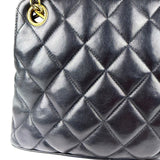 Chanel Vintage Black Quilted Leather Shoulder Bag 1987